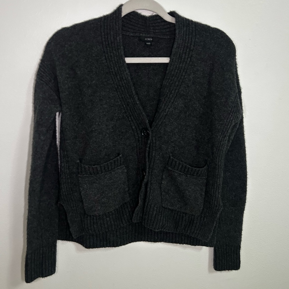 Jcrew dark grey cardigan sweater